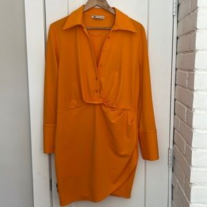 Zara Orange Shirt Dress - wore once!